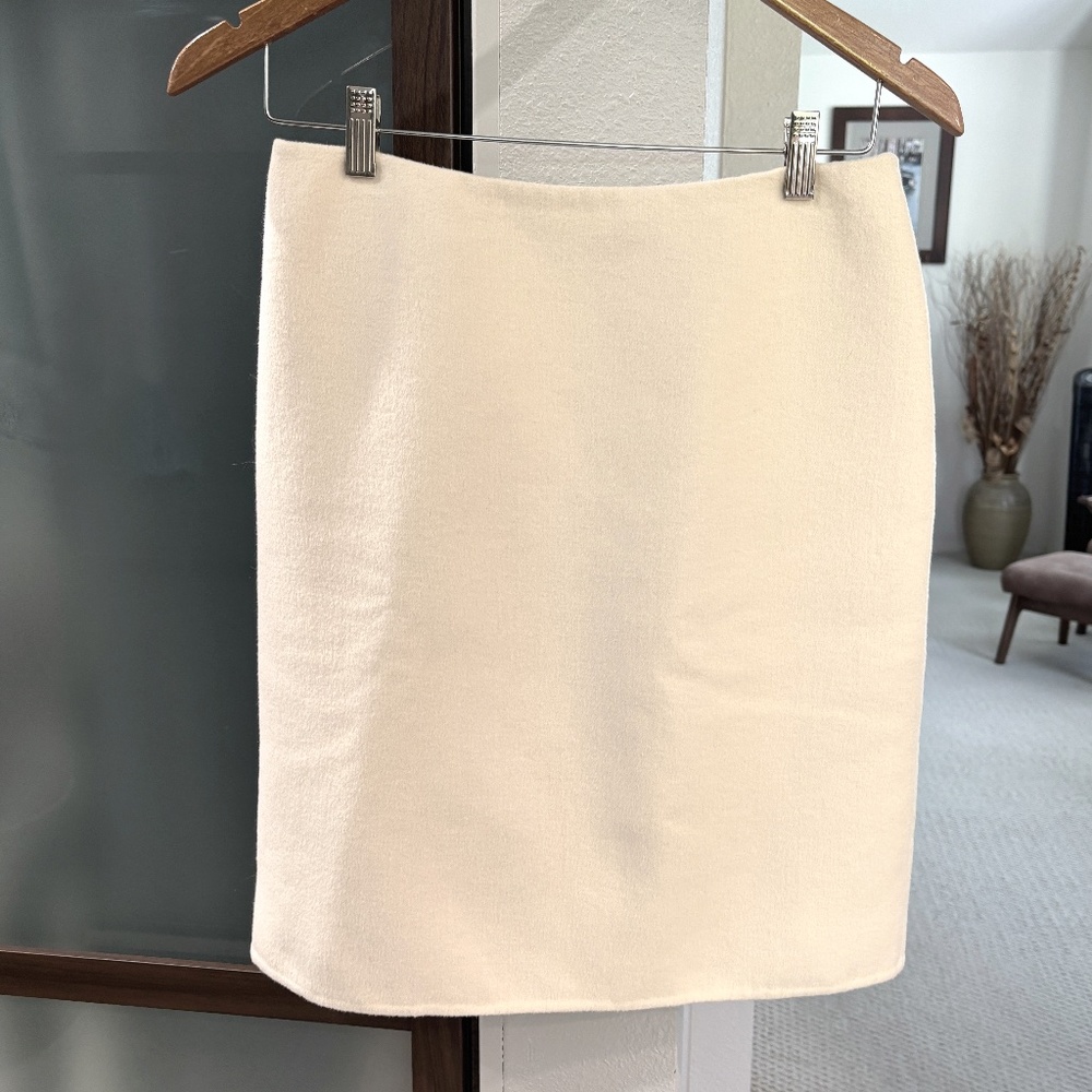 Vintage Michael Kors Collection Angora/Virgin Wool Pencil Skirt - Cream Size 8 - Picture 2 of 10